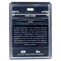 2024 Topps Chrome Black Star Wars Syril Karn #95 /99 Backside