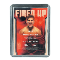 2024 Topps Chrome UFC Fired Up Movsar Evloev Featherweight #FUP-15 Backside