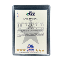 1990 NBA Hoops Karl Malone All-Star West Miami #21 Back
