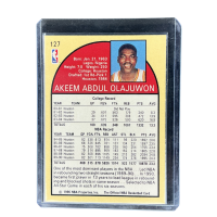 1990 NBA Hoops Sealed Pack Akeem Olajuwon Houston Rockets #127 Back