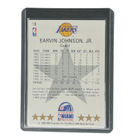 1990 NBA Hoops Sealed Pack Earvin Johnson All-Star West Miami #18 Back