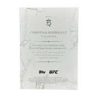 2025 Topps Royalty UFC Christian Rodriguez Royalty Autographs /49 Auto #RY-CA Back