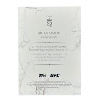 2025 Topps Royalty UFC Ricky Simon Royalty Autographs /99 Auto #RY-RS Back