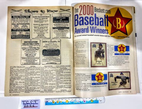 2001 Beckett Baseball Card Monthly Volume 18 Number 7 Issue #196 Opened