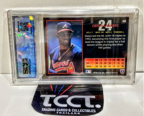 1993 Triple Play Deion Sanders #162 SQC 9.5 Back