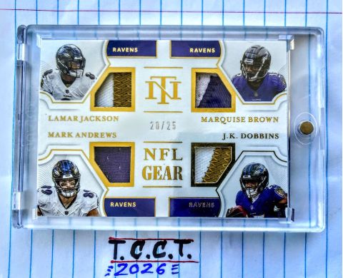 2020 Panini NFL National Treasures #QM-BR Quadruple Relic /25 Front