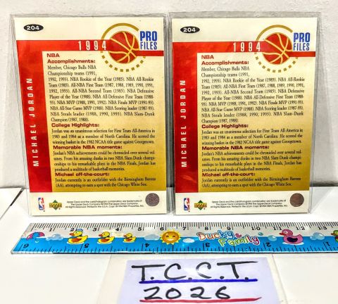 1994 Collector's Choice Michael Jordan Pro Files #204 Golf SET Base + Fascimile Signature Back