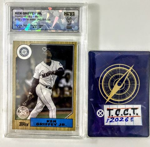 2022 Topps Series 1 1987 Series Ken Griffey JR #T87-50 SQC 9 Front