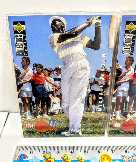1994 Collector's Choice Michael Jordan Pro Files #204 Golf SET Base + Fascimile Signature Card 2