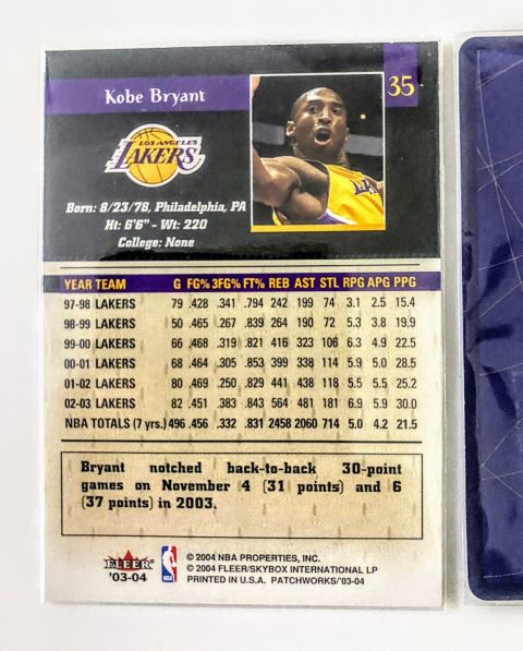 2004 Fleer Skybox Kobe Bryant #35 Back