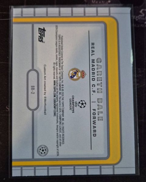 2025-26 Topps UEFA Club Competitions Gareth Bale 8-Bit Shots #8B-2 Backside