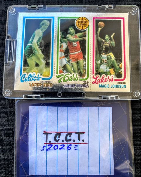 1996 Topps Reprint Series Larry Bird Julius Erving Magic Johnson #8 Front