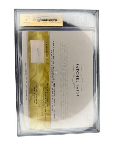 2015 The BAR Cut Autographs Satchel Paige #TBSP05 BGS 9.5 1/1 Back
