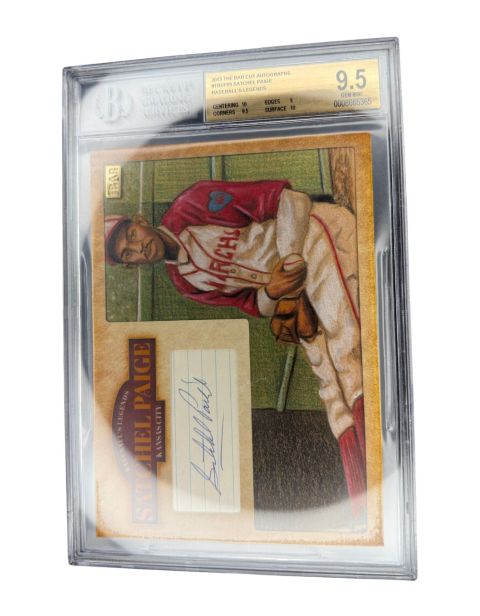 2015 The BAR Cut Autographs Satchel Paige #TBSP05 BGS 9.5 1/1 Front
