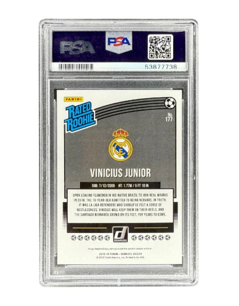 2018 Panini Donruss Vinicius Junior #177 PSA 10 Back