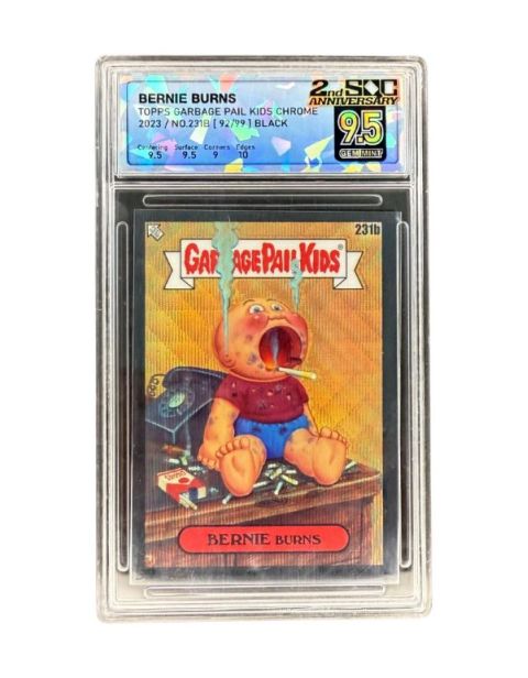 2023 Topps Garbage Pail Kids Chrome Bernie Burns 92/99 SQC 9.5 Front