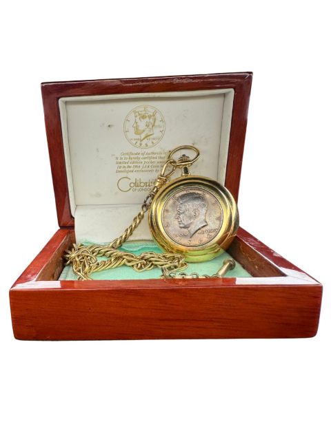 1964 Colibri J.F.K Coin Series Limited Edition Pocket Watch + Box 003
