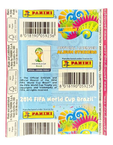 2014 Panini FIFA World Cup Brasil Factory Sealed Stickers Back
