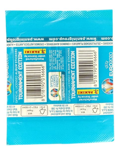 2020 Panini EURO 2020 Cup Tournament Edition Factory Sealed Stickers Back