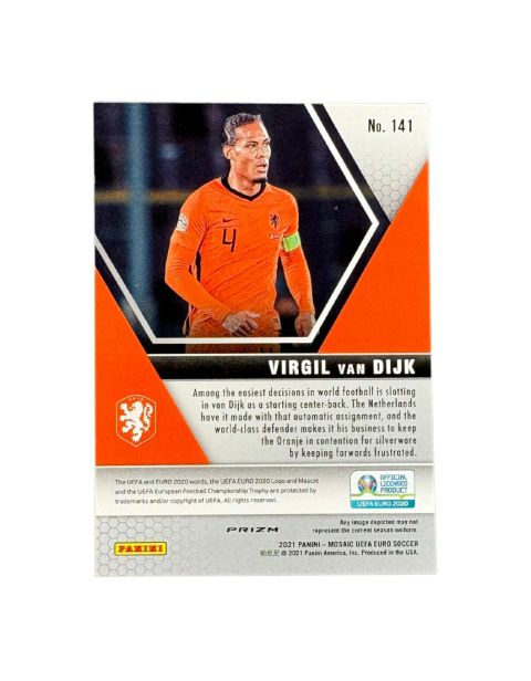 2020 Panini Mosaic Euro Virgil van Dijk Red Mosaic #141 Back