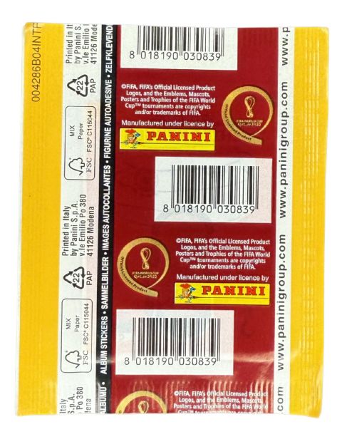 2022 Panini FIFA World Cup Qatar 2022 Factory Sealed Stickers Back