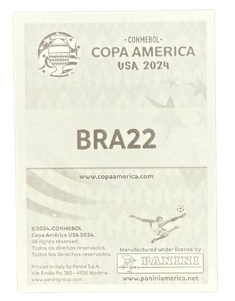 2024 Panini Copa America Endrick Rookie #BRA22 Brazil Stickers Back