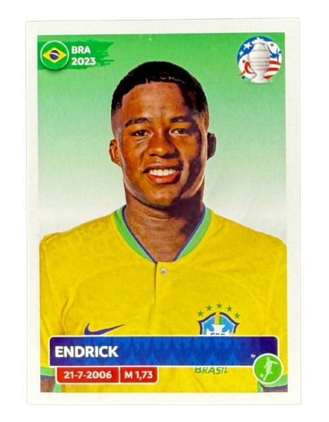 2024 Panini Copa America Endrick Rookie #BRA22 Brazil Stickers Front