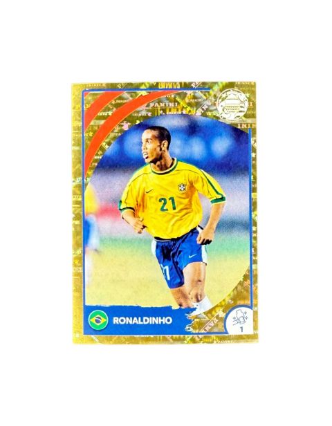 2024 Panini Copa America Ronaldinho Gold Stickers #LEG9 Front