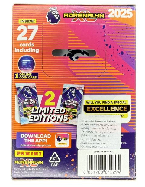 2025 Panini Adrenalyn XL Premier League XL Yellow Tin Back