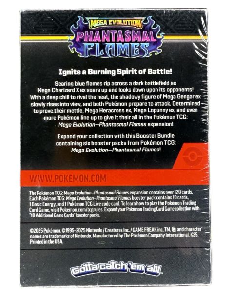 2025 Pokemon Phantasmal Flames Booster Bundle Back