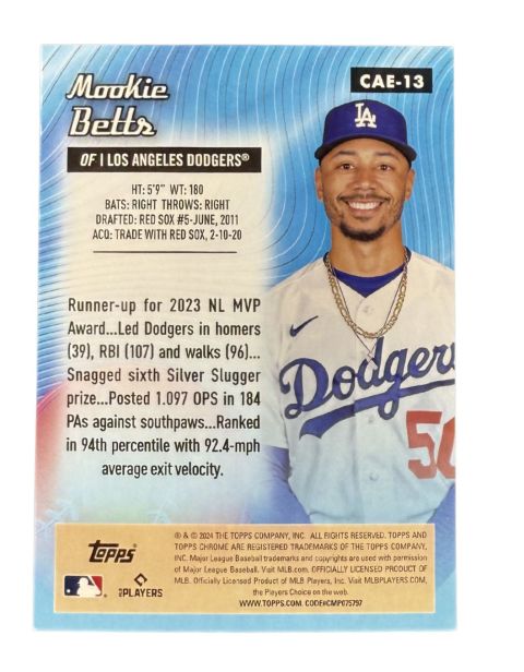 2025 Topps Chrome Mookie Betts All-Etch #CAE-13 Back