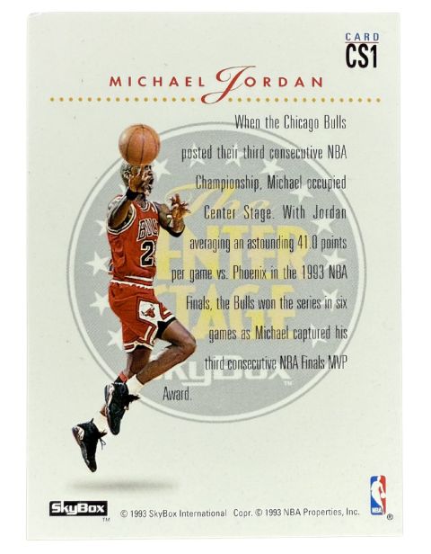 1993 SkyBox Michael Jordan #CS1 Backside