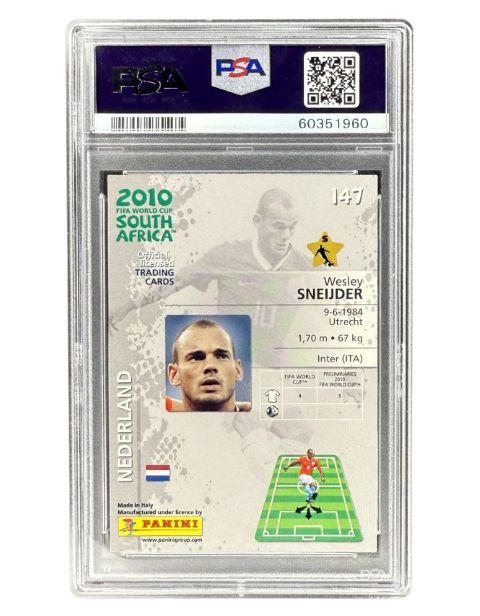 2010 Panini World Cup Wesley Sneijder #147 PSA 9 Backside