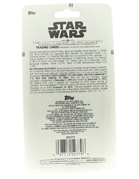 2015 Topps Star Wars The Lightsaber Factory Sealed Blister Backside