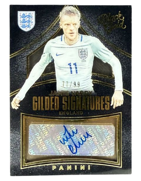 2016 Panini Black Gold Jamie Vardy Gilded Signatures Auto /99 #GS-JVA