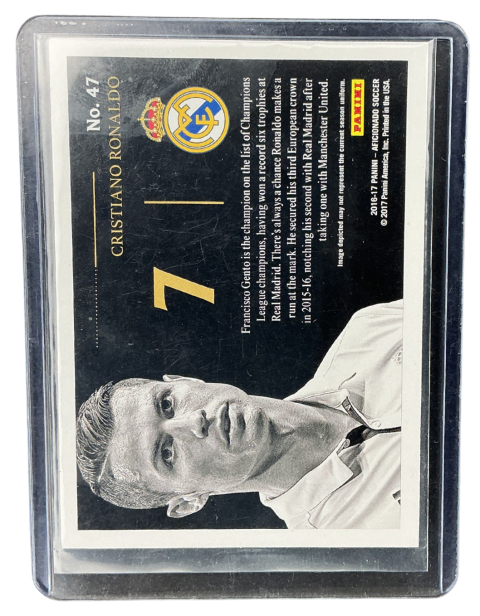2016 Panini Aficionado Cristiano Ronaldo #47 Backside