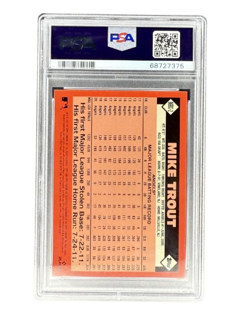 2021 Topps Chrome Mike Trout 1986 Topps Baseball #86BC2 PSA 10 Backside