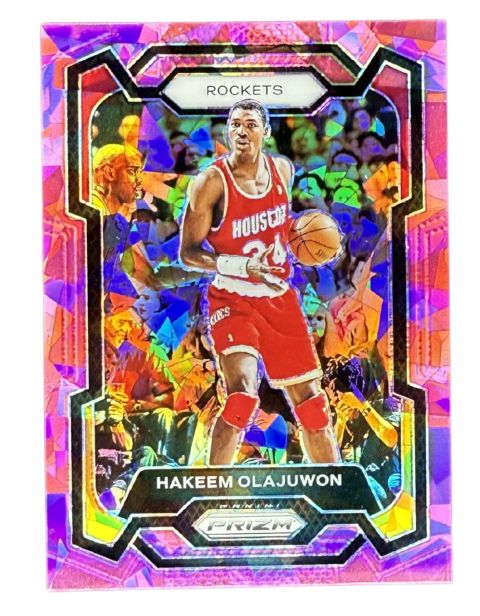 2023 Panini Prizm Hakeem Olajuwon Pink Cracked Ice #191 Front