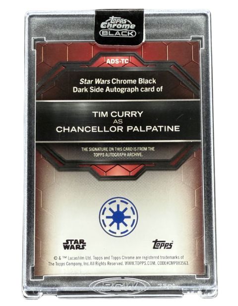 2024 Topps Chrome Black Star Wars Chancellor Palpatine #ADS-TC /99 Auto Backside