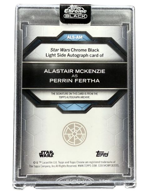 2024 Topps Chrome Black Star Wars Perrin Fertha #ALS-AM Auto /99 Backside