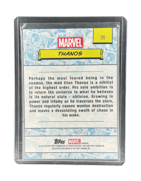 2024 Topps Chrome Marvel Thanos #72 Backside