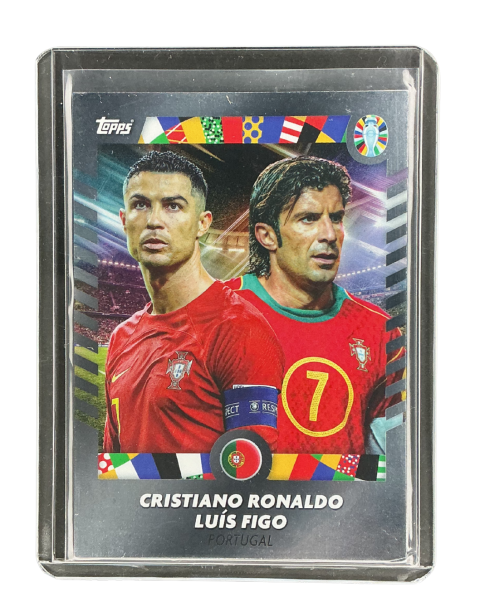 2024 Topps Jose Mourinho Platinum Euro Cristiano Ronaldo / Luis Figo Portugal Front