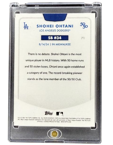 2024 Topps Shohei Ohtani 50/50 #SB-34 /50 Backside