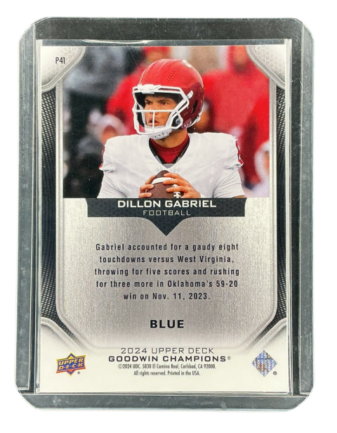 2024 Upper Deck Goodwin Champions Dillon Gabriel Football #P41 Backside