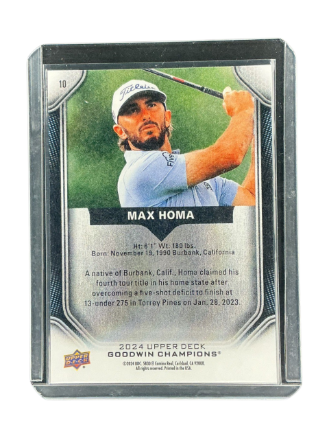 2024 Upper Deck Goodwin Champions Max Homa Golf #10 Backside