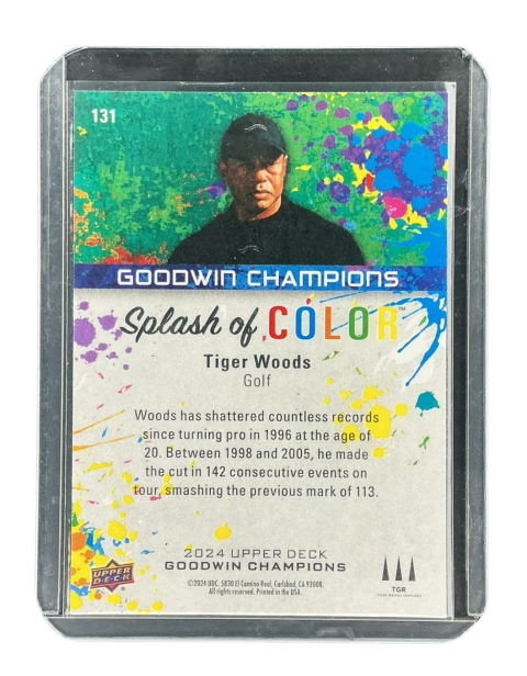 2024 Upper Deck Goodwin Champions Tiger Woods Golf #131 Backside