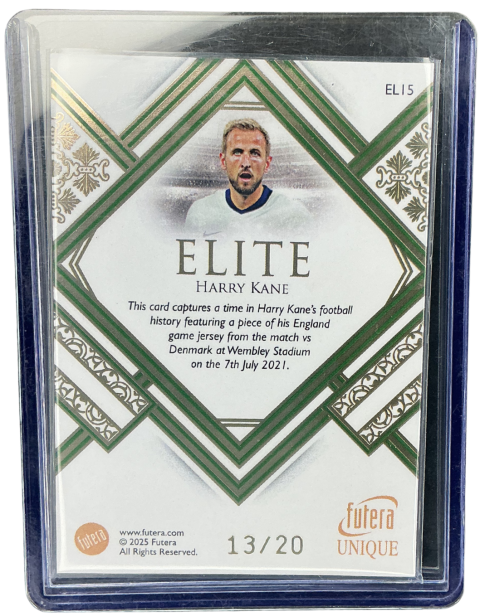 2025 Futera Unique Harry Kane Elite /20 #EL15 Backside