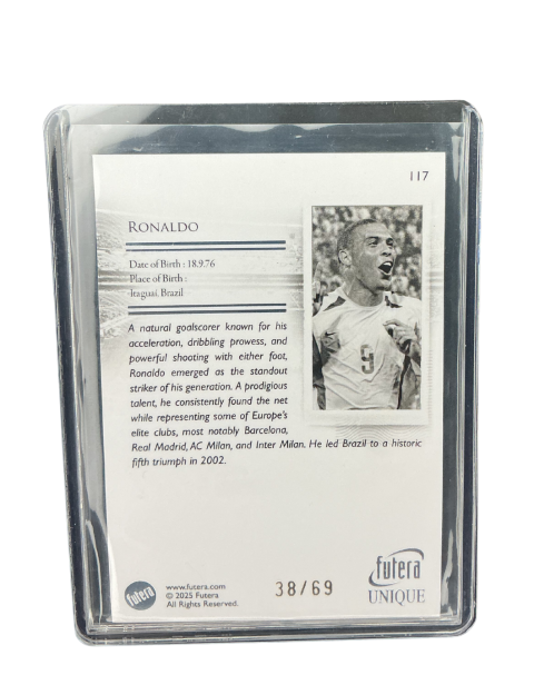 2025 Futera Unique Ronaldo The Greats 38/69 #117 Backside
