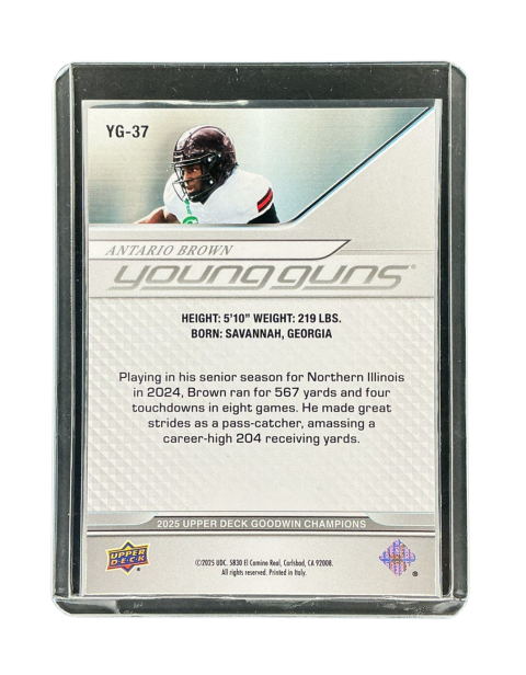 2025 Upper Deck Goodwin Champions Antario Brown Young Guns Football #YG-37 Backside