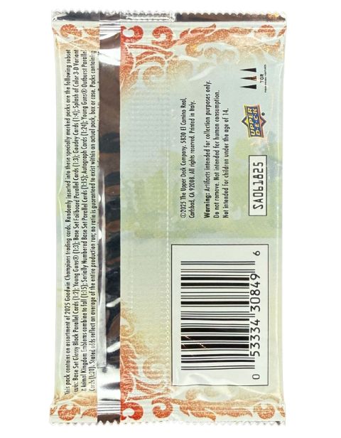 2025 Upper Deck Goodwin Champions Factory Sealed Hobby Pack Back
